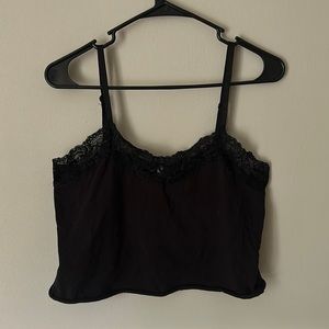 Cami crop top with lined lace (large)